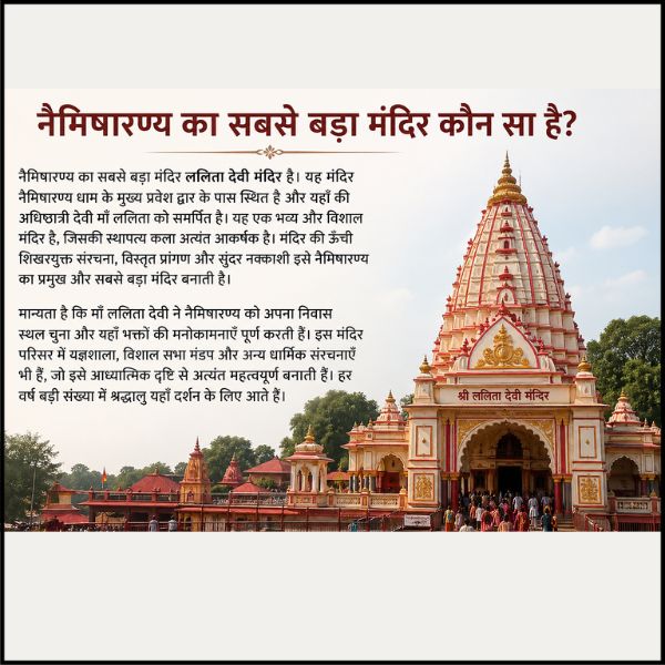 नैमिषारण्य का सबसे बड़ा मंदिर कौन सा है?