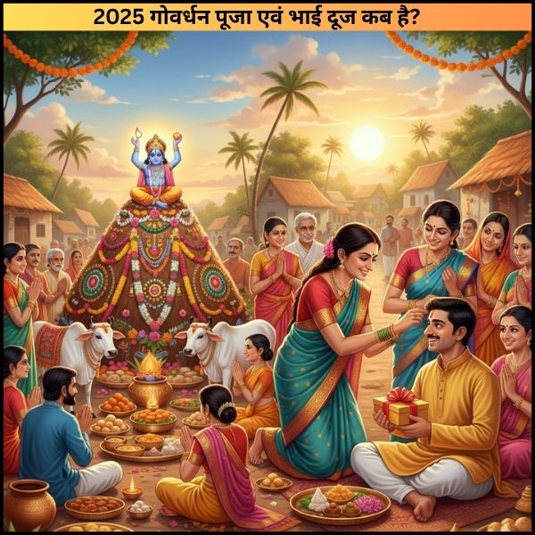 2025 गोवर्धन पूजा एवं भाई दूज कब है?