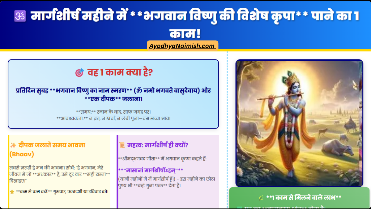 मार्गशीर्ष महीने में ये 1 काम कर लिया तो भगवान विष्णु की विशेष कृपा मिलेगी